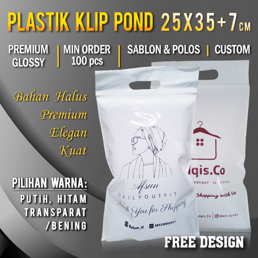 Jual Sablon Plastik Klip Plong Pe Sablon Custom Dan Polos 25x35 7