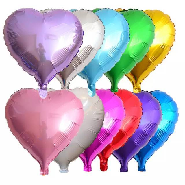 Jual Balon Foil Love Mini Hati Heart Kecil Pink Merah Biru Fanta