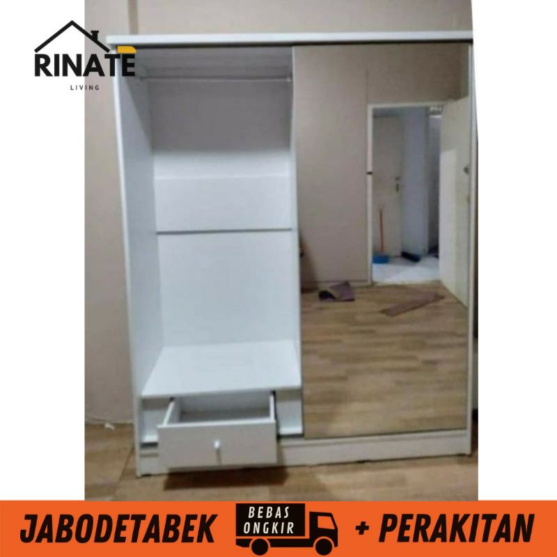 Jual Lemari Pakaian Pintu Full Kaca Atas Sampai Bawah Sliding