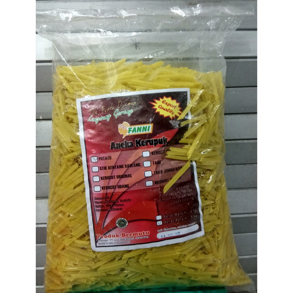 Jual Kerupuk Potato Kentang Potato Stick Stik Kentang 1kg Shopee