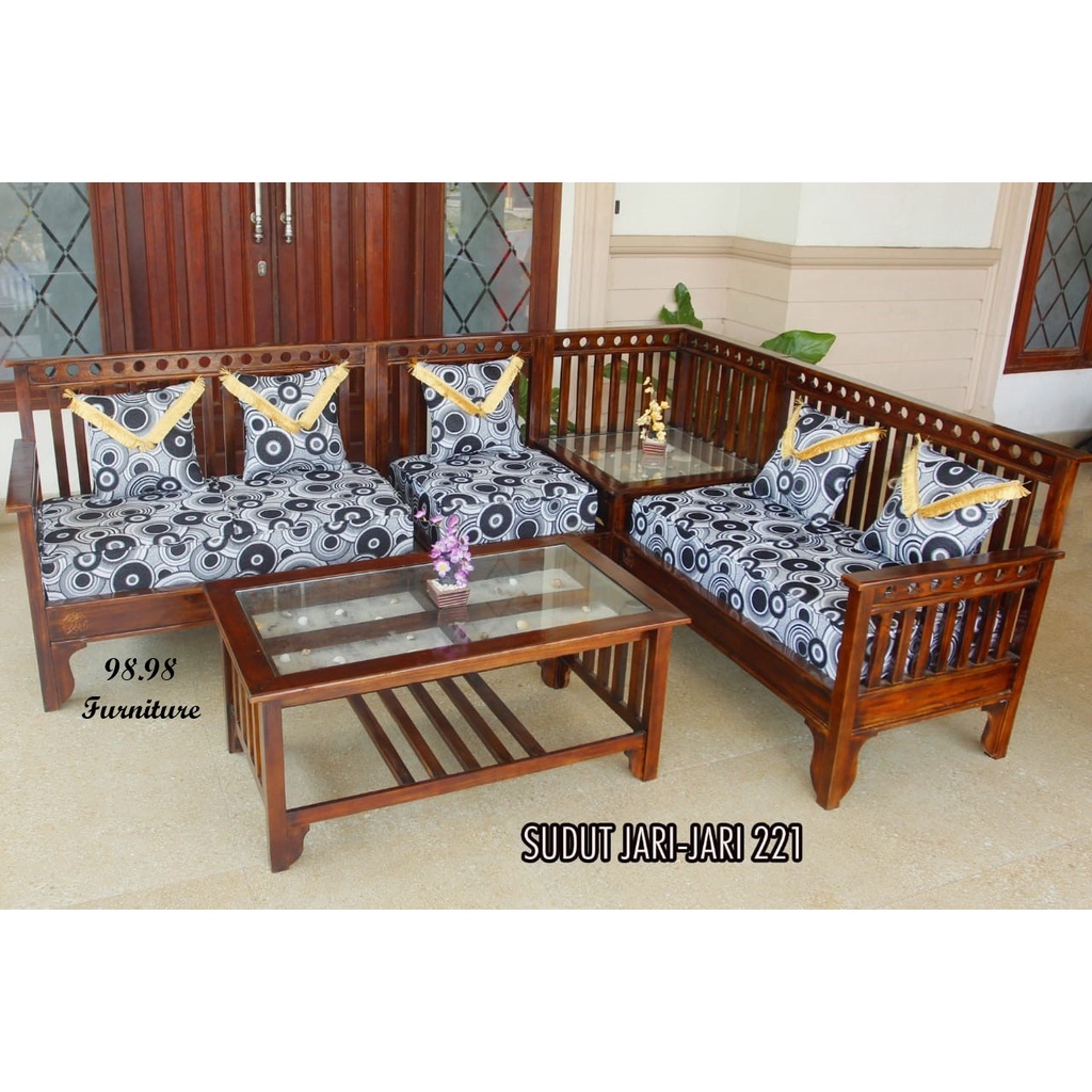 Jual Sofa Tamu Sudut Kayu Minimalis Murah Kursi Tamu Kayu Set