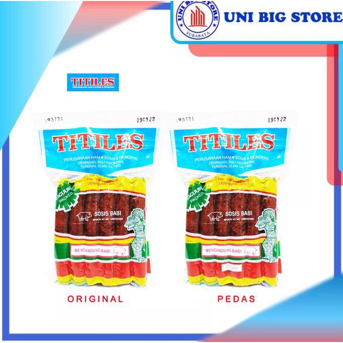 Jual TITILES Sosis Babi Original Pedas 500 Gr Lapchiong Lapciong