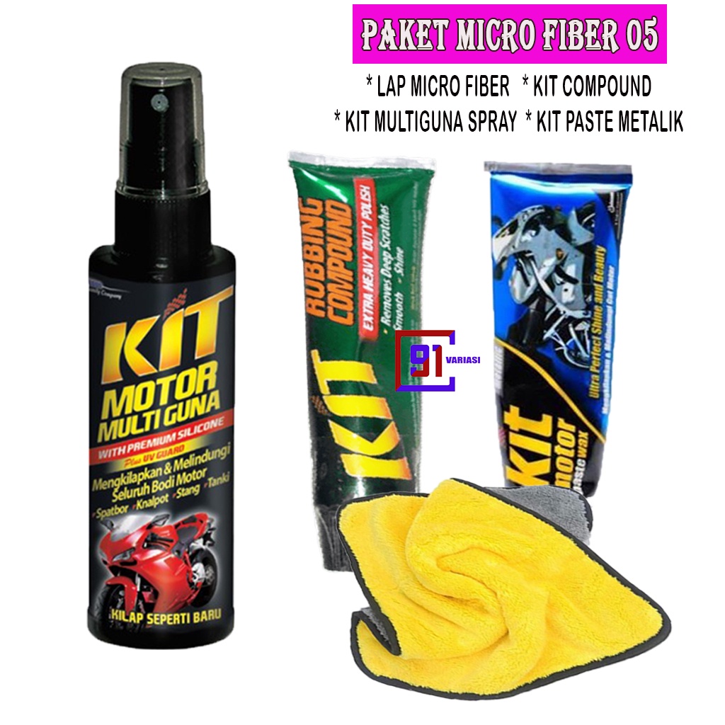 Jual Paket Kit Rubbing Compound Kit Motor Paste Wax Metalik