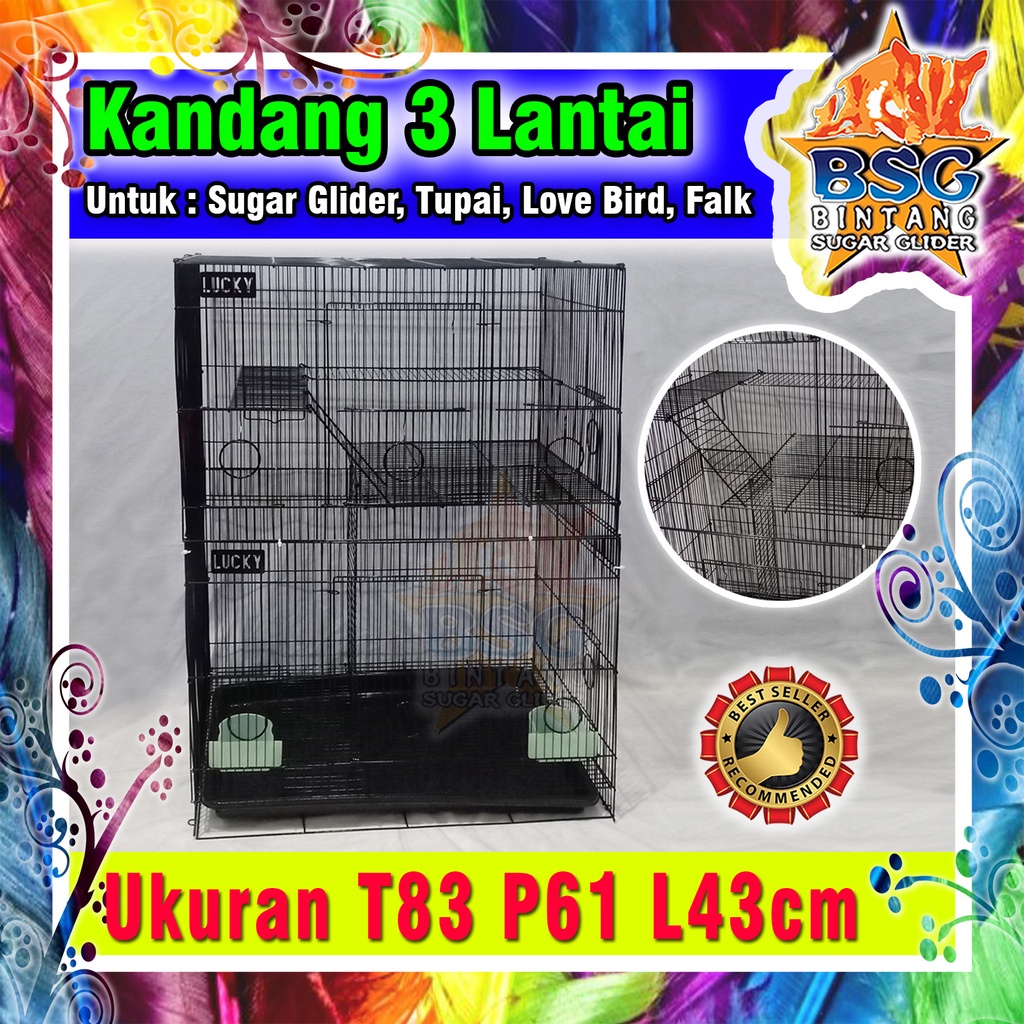 Jual Kandang 3 Lantai Sugar Glider Kucing Tupai Burung Love Bird