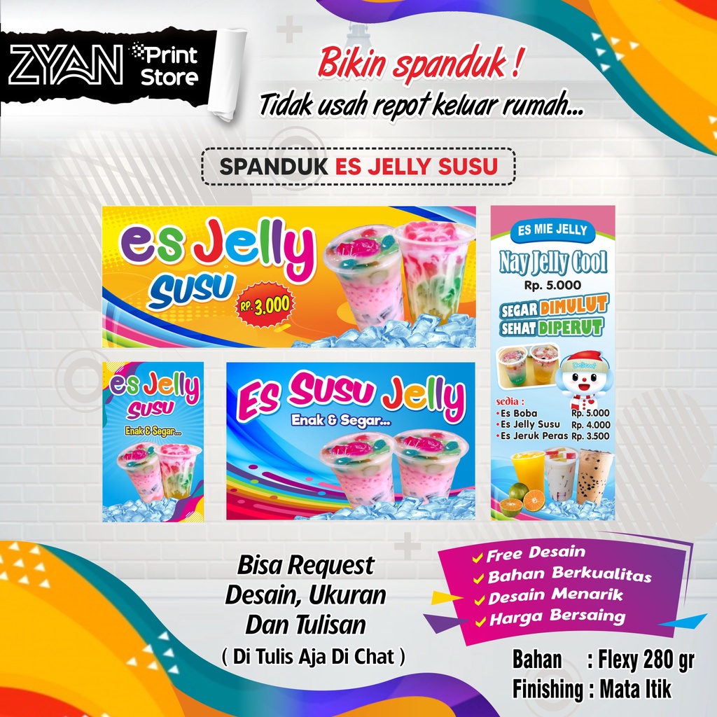 Jual Spanduk Banner Es Jelly Susu Bola Jelly Jelly Ball Shopee