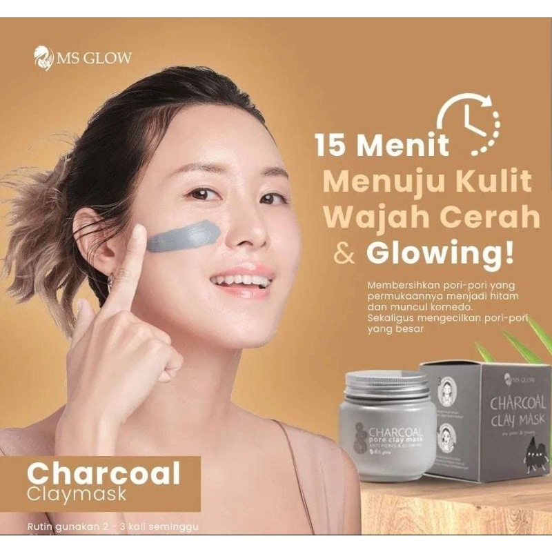 Jual Clay Mask Charcoal Gr Msglow Shopee Indonesia