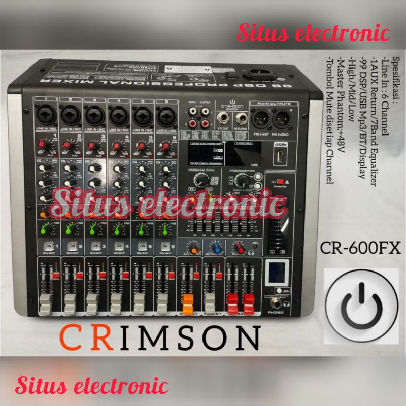 Jual Mixer Crimson Cr Fx Original Channel Bluetooth Usb Shopee