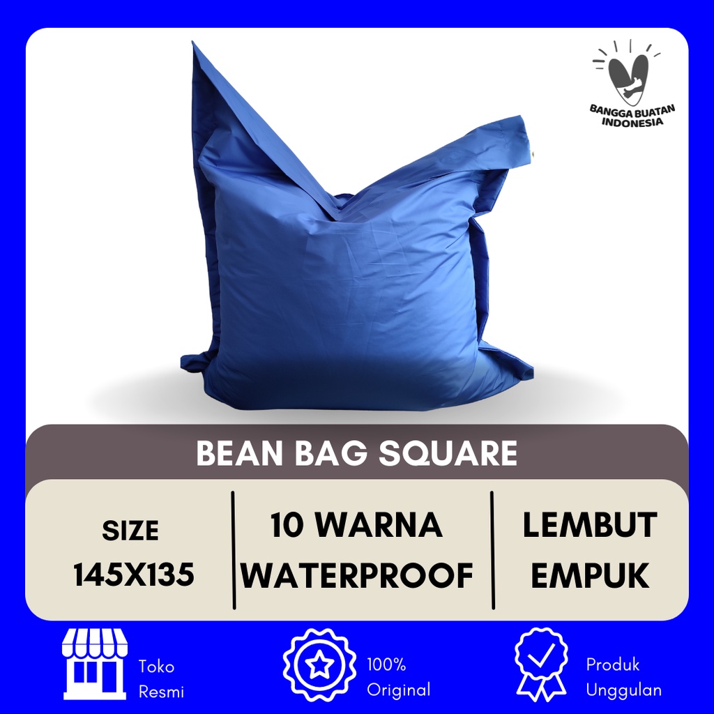 Jual Bean Bag Square Taslan Plus Isi Beanbag Styrofoam Termurah