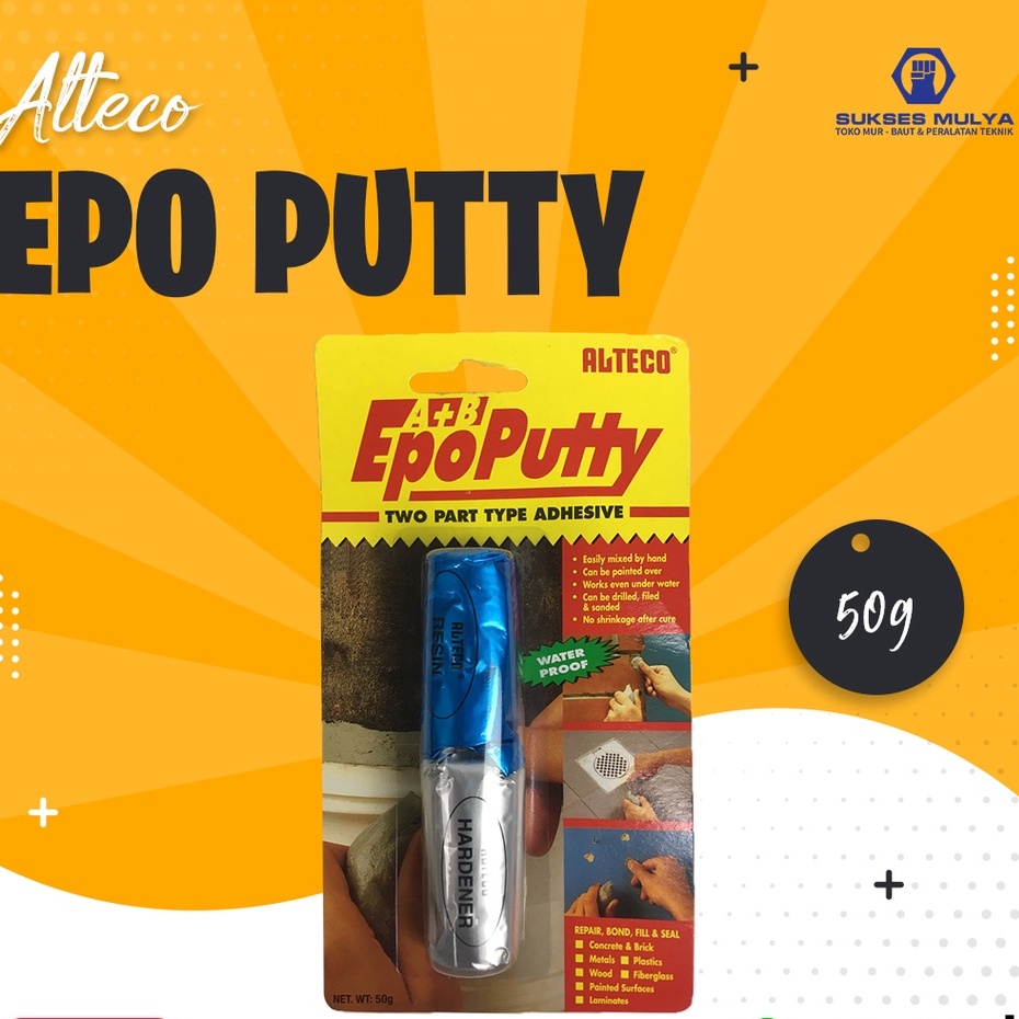 Jual Lem EpoPutty Alteco 50gr Epoxy Epo Putty Lem Tambal Serba