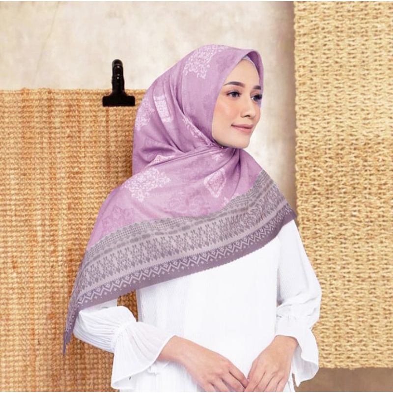 Jual SALE HIJAB CRUSSAA LILAC DUSTY COD KERUDUNG VOAL MOTIF