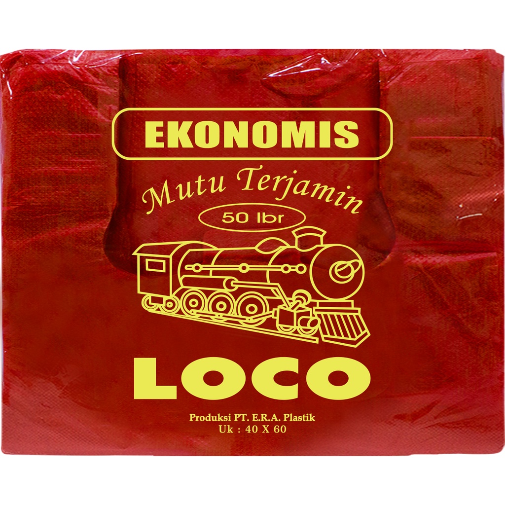 Jual KANTONG PLASTIK LOCO EKONOMIS Jumbo MERAH 40 JUMBO Isi 50 Lembar