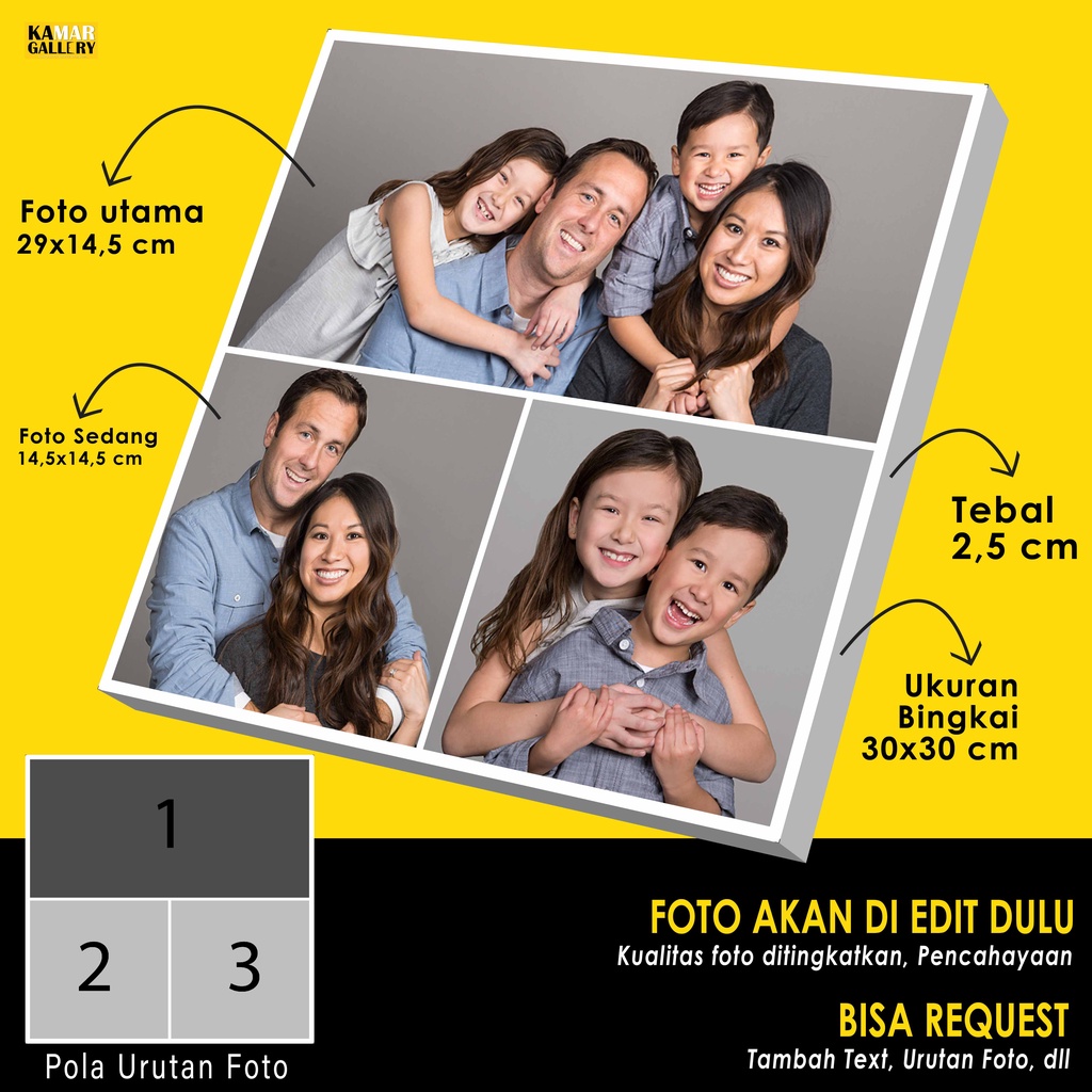 Jual Cetak Foto Kolase Bingkai Photowall Hiasan Pajangan Dinding