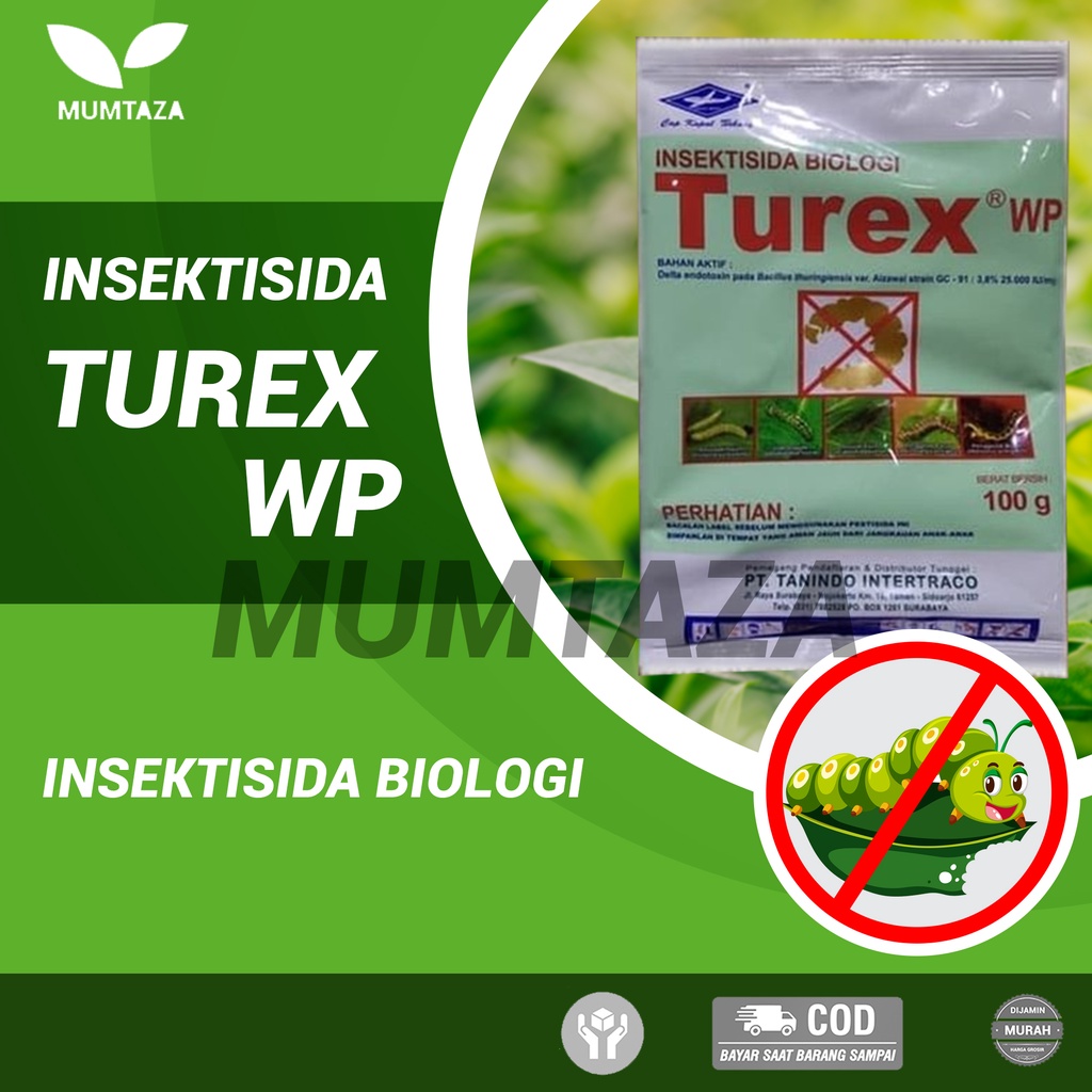 Jual Insektisida Biologi TUREX WP 100 Gram Pembasmi Aneka Ulat Pada