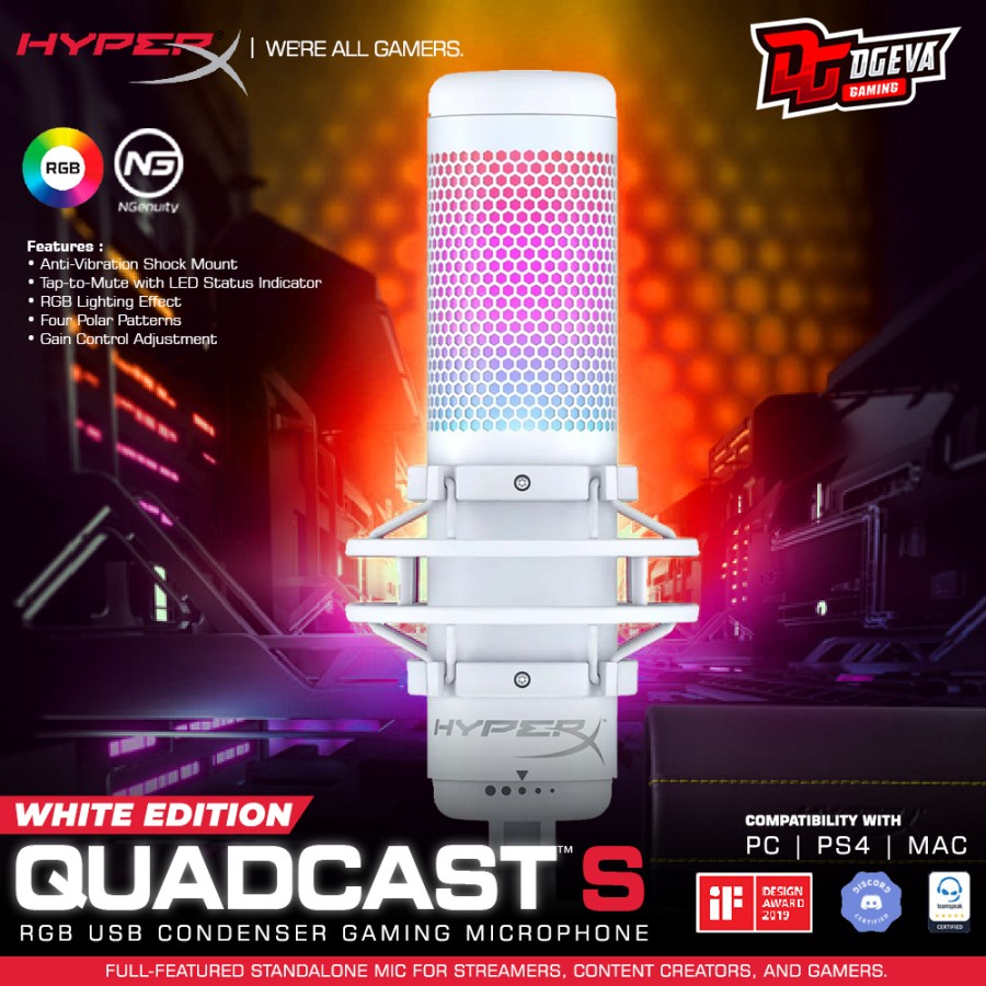 Jual HyperX Quadcast S RGB White Edition USB Condenser Gaming