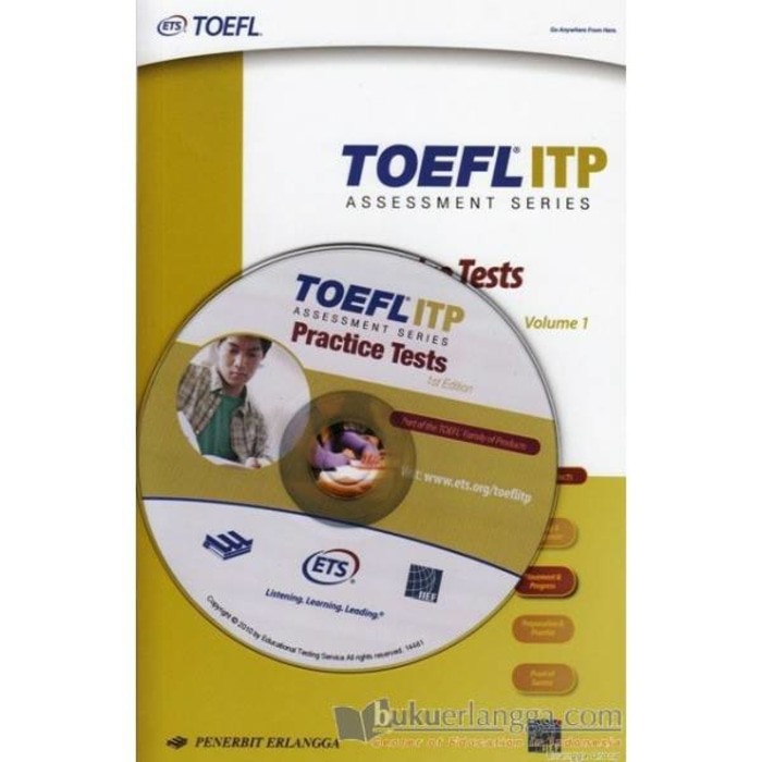 Jual BUKU ERLANGGA ORIGINAL TOEFL ITP PRACTICE TESTS VOLUME 1