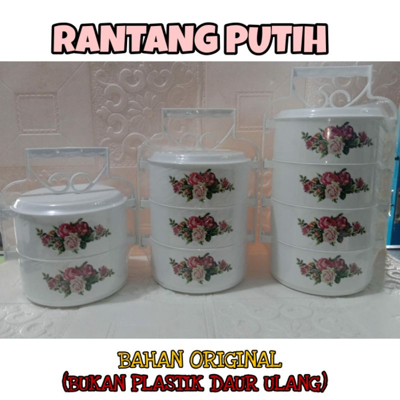 Jual Rantang Wadah Mangkok Plastik Makan Susun Dan Putih Bahan