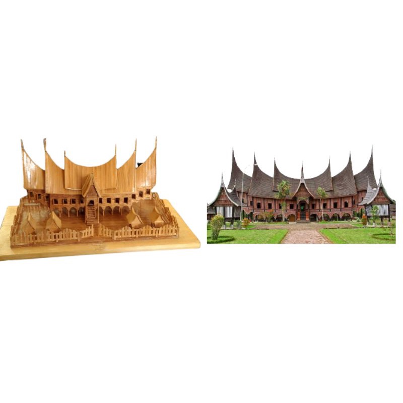 Jual Miniatur Rumah Gadang Rumah Adat Minang Shopee Indonesia