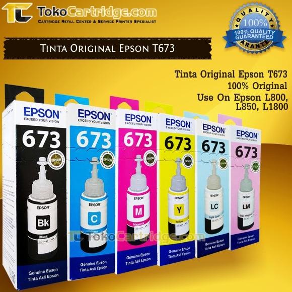 Jual Tinta Epson 673 T673 Original Tinta Printer Epson L800 L805 L850