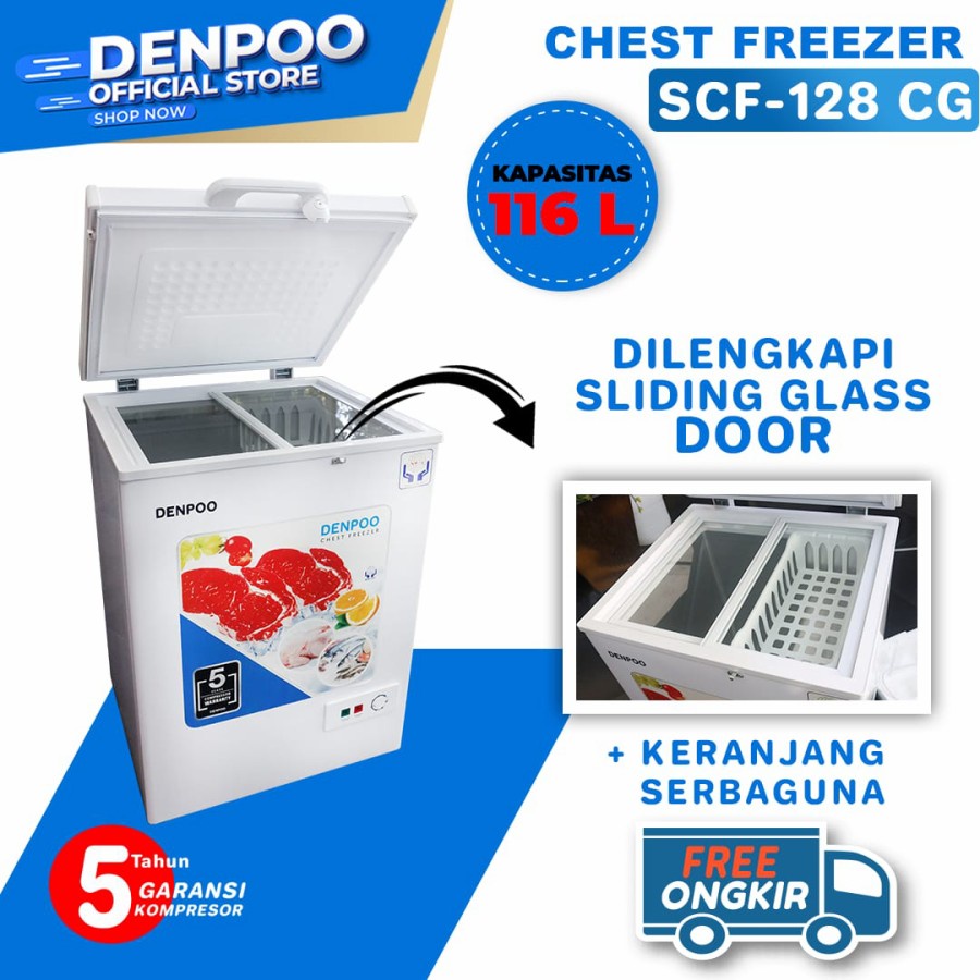 Jual Denpoo Chest Freezer Scf Cg Liter Shopee Indonesia