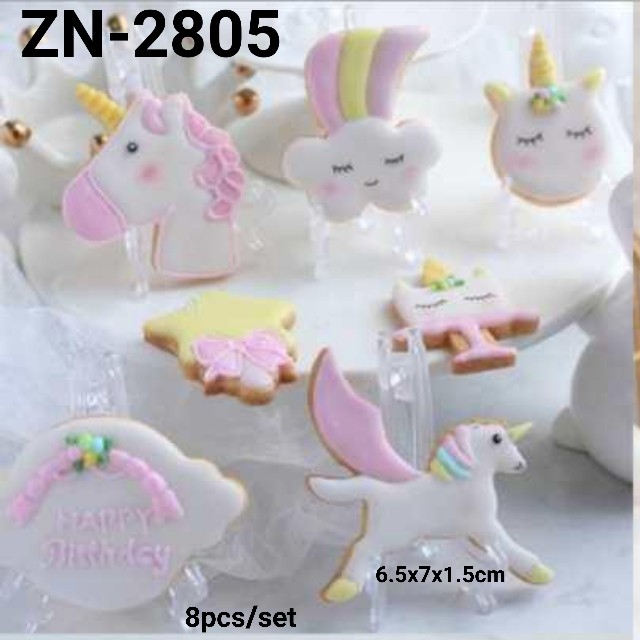 Jual ZN 2805 Cutter Embosser Cetakan Fondant Cookie Cutter Unicorn Cake