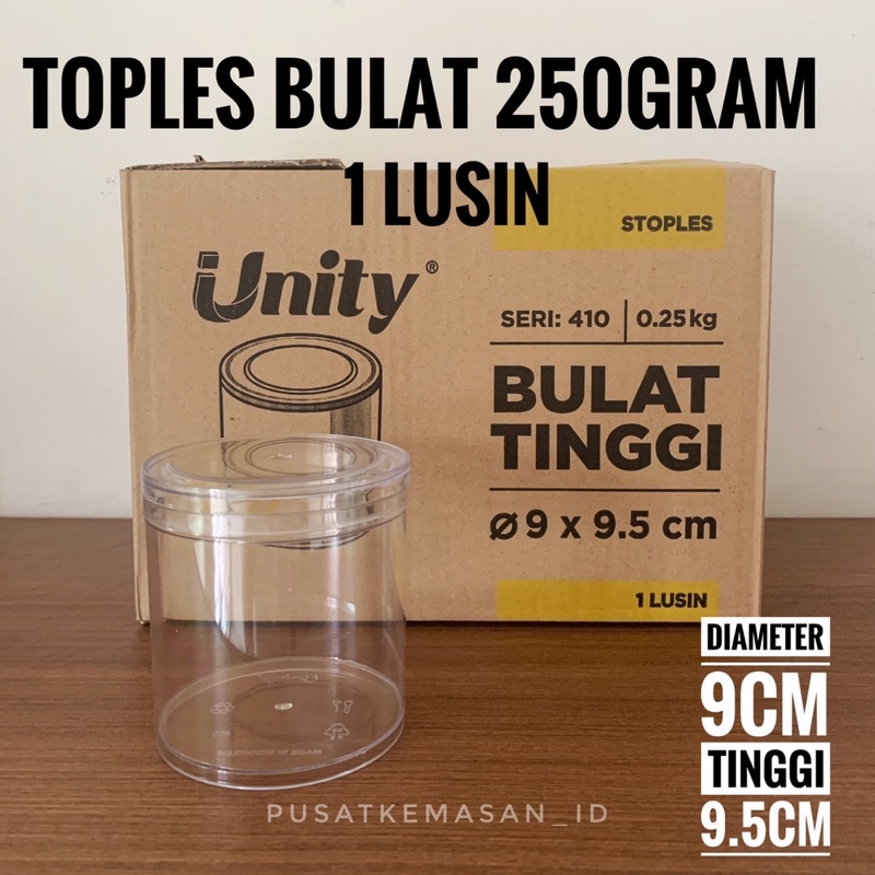 Jual Toples Tabung Gram Unity Stoples Bulat Makanan Kue Kering