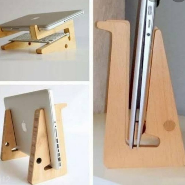 Jual Wood Laptop Stand Meja Laptop Kayu Mini Note Book Stand Portable