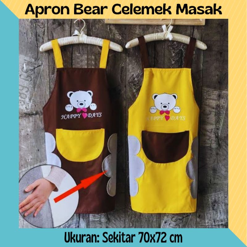 Jual Apron Bear Celemek Masak Waterproof Anti Air Anti Minyak Bisa Lap