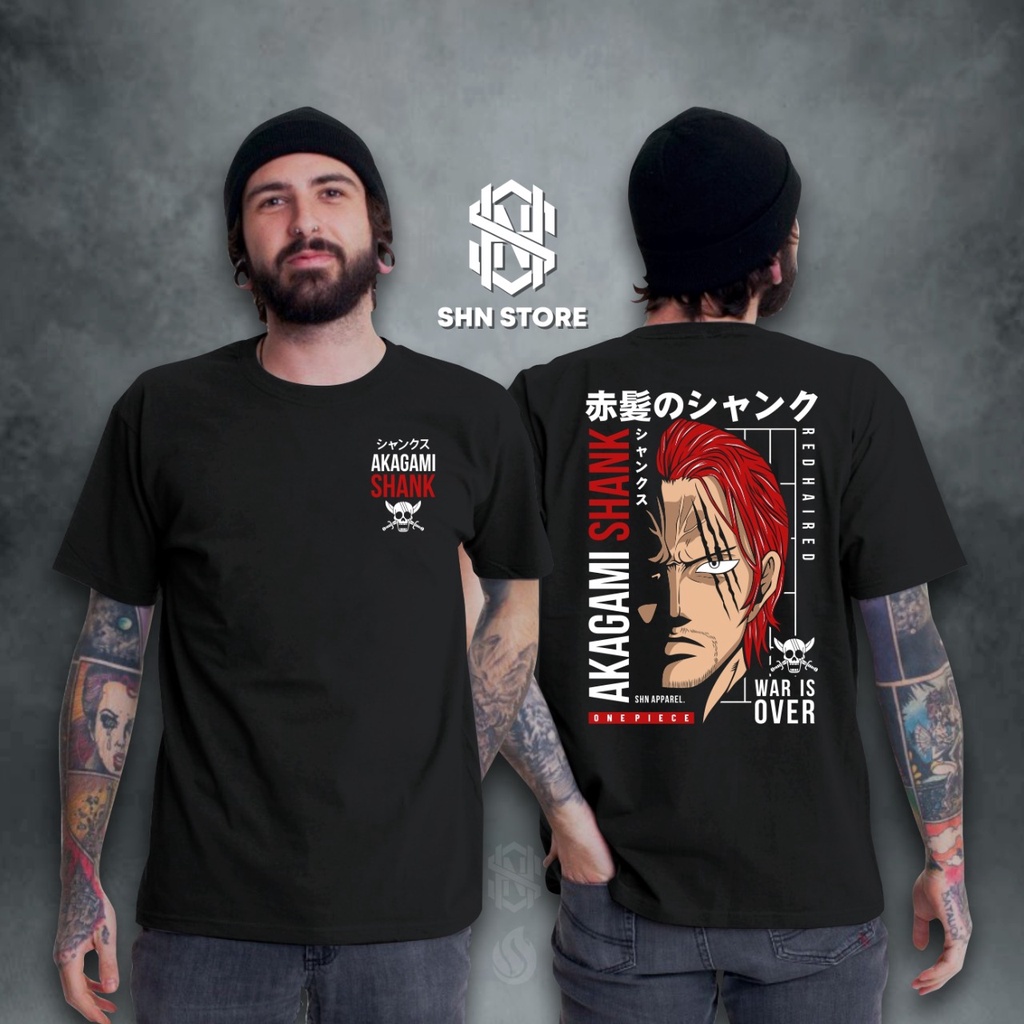 Jual Kaos Tshirt Anime Akagami Shank Baju One Piece Pakaian Pria Distro