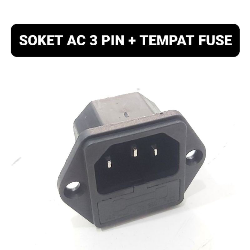 Jual Soket Ac Pin Plus Fuse Holder Kacamata Terminal Kabel Listrik