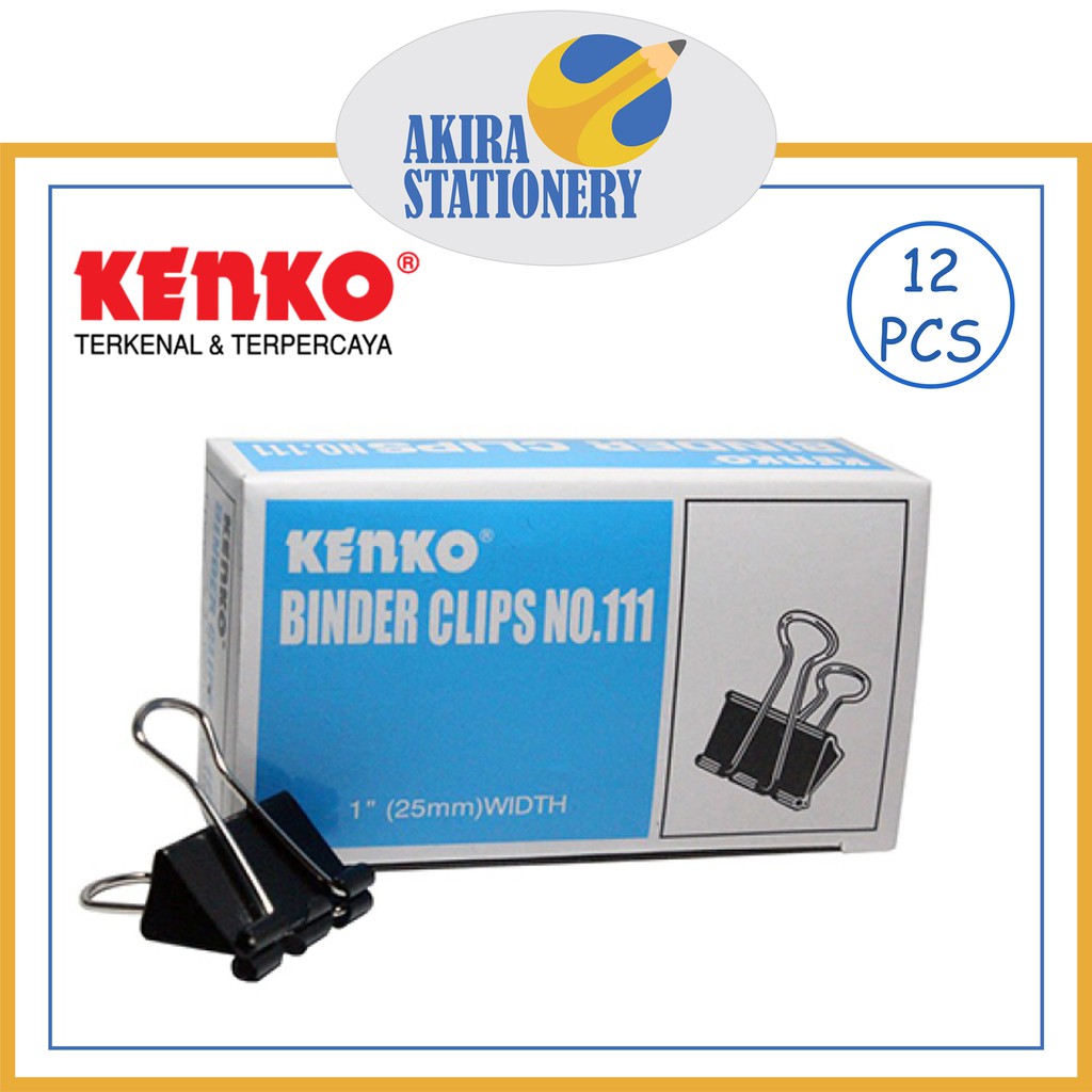 Jual BINDER CLIP PENJEPIT KERTAS KLIP KENKO NO 111 12 PCS