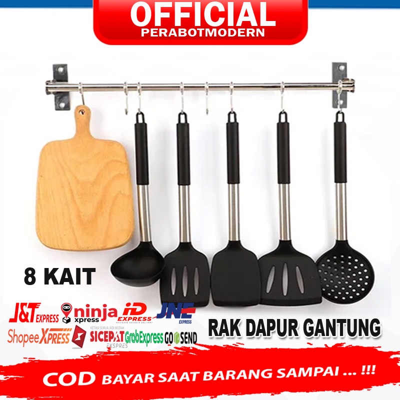 Jual Gantungan Panci Kapstok Dapur Stainless Geser Minimalis Gantungan