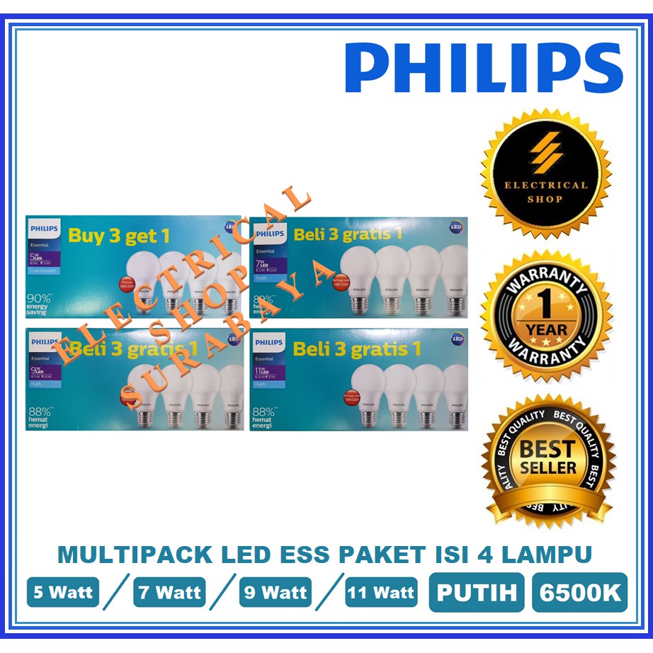 Jual Paket Isi Lampu Philips Led W W W W Bundling Multipack