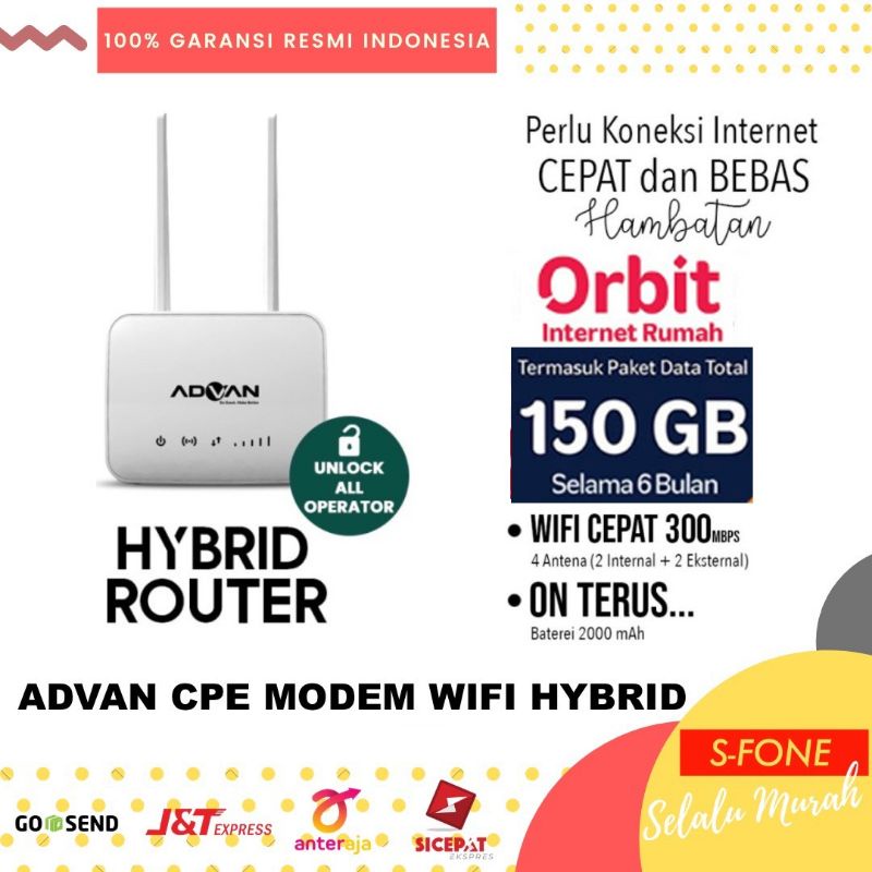 Jual ADVAN CPE START 4G Modem Wifi Router FREE TELKOMSEL ORBIT 150GB