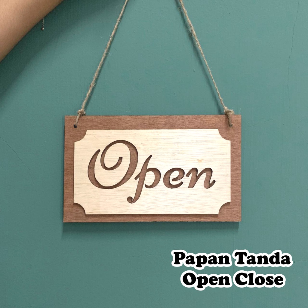 Jual Papan Tanda Open Close Plywood Sign Board Open Close Signage Toko