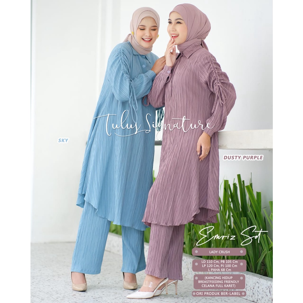 Jual Tulus Signature Emriz Set Setelan Wanita Kekinian One Set Lady