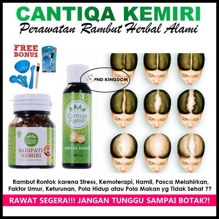 Jual Paket Penyubur Rambut Alami Cantiqa Kemiri Minyak Kemiri