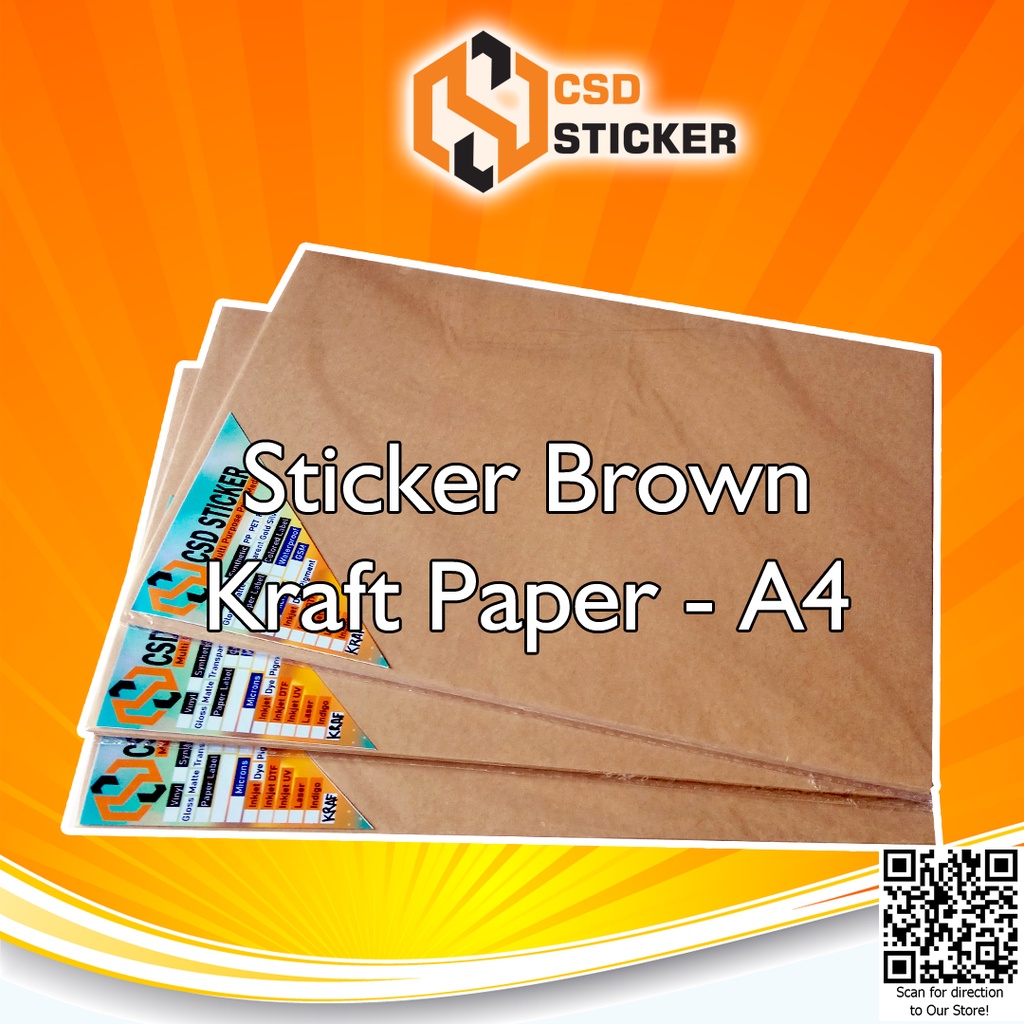 Jual Stiker Kraft A Sticker Vintage Retro Recycle Paper Label Kertas