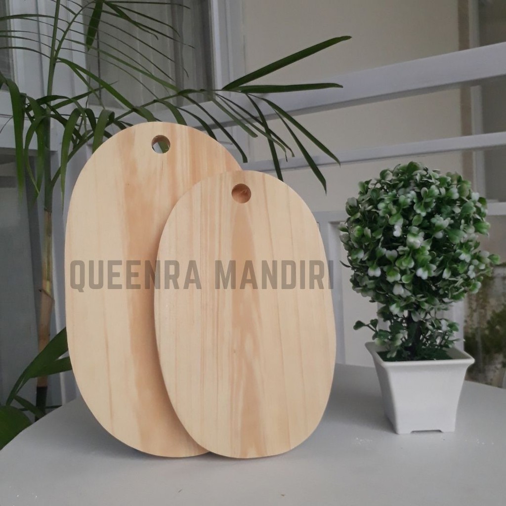 Jual Talenan Kayu Premium Tebal Bentuk Oval Wooden Cutting Board