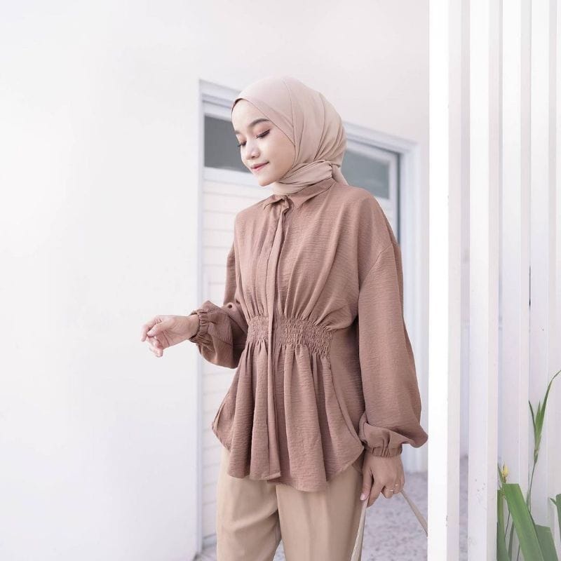 Jual Veby Top Blouse Nira Kemeja Crincle Variasi Kerut Shopee Indonesia