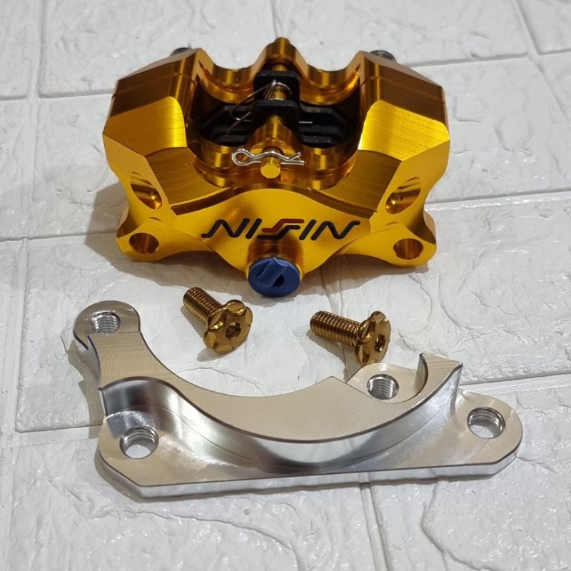 Jual PAKETAN KALIPER 2 PISTON NSSN PLUS BREKET YAMAHA PIRINGAN DISK