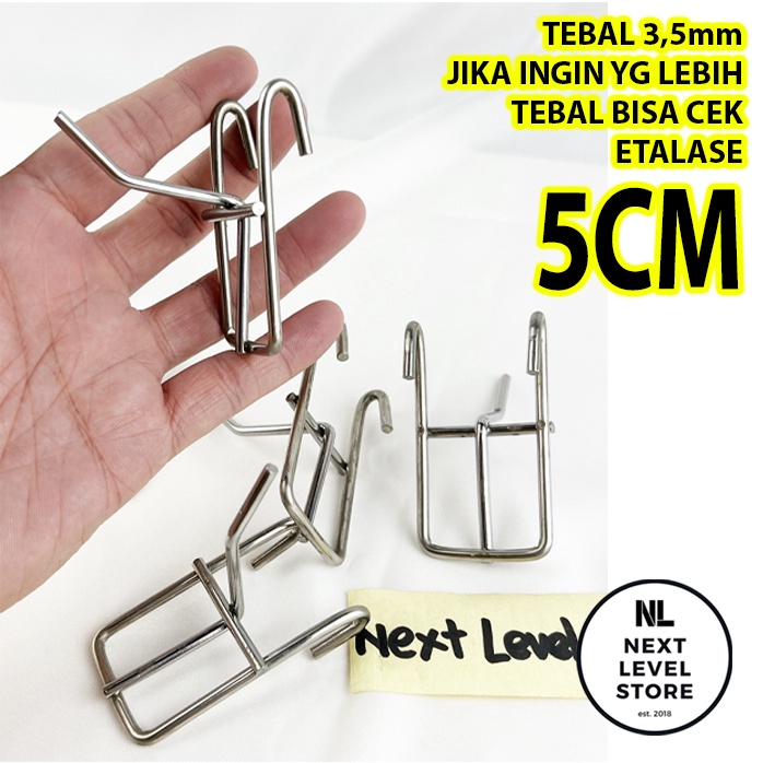 Jual Hook Stainless 5 CM Tebal 3 5mm Gantungan Ram Aksesoris Cantolan