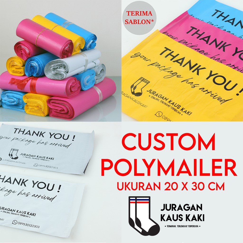 Jual Custom Sablon Plastik Polymailer Amplop Kantong Kemasan X Cm