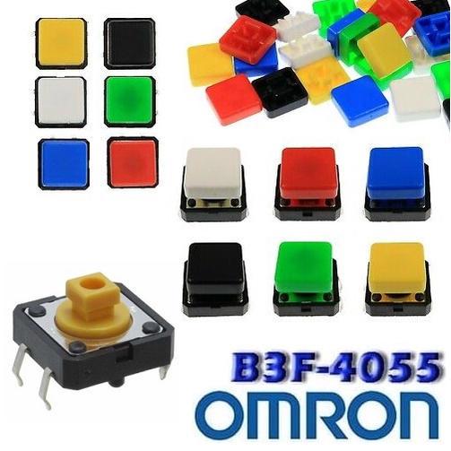 Jual Omron Tact Switch 12x12x7 3 Tutup Keycap Tactile Kotak Warna