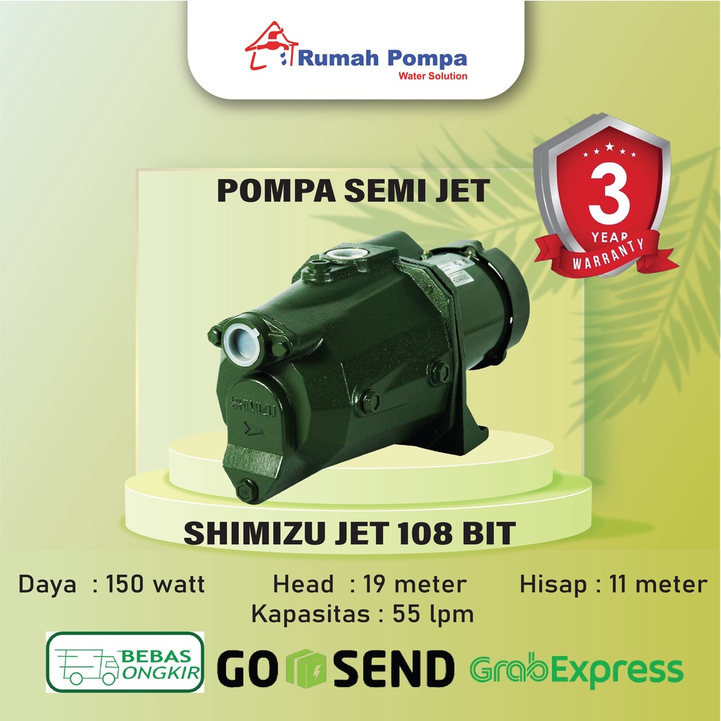 Jual POMPA AIR SEMIJET SHIMIZU JET 108 BIT Shopee Indonesia