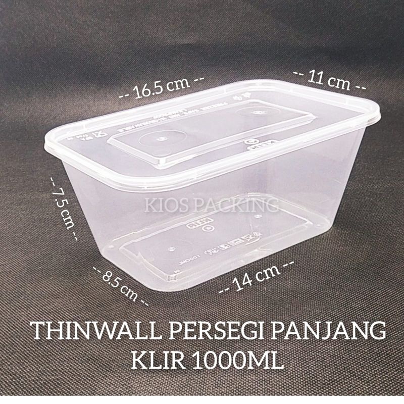 Jual Thinwall Klir Ml Rectangle Kotak Makan Plastik Ml Klir