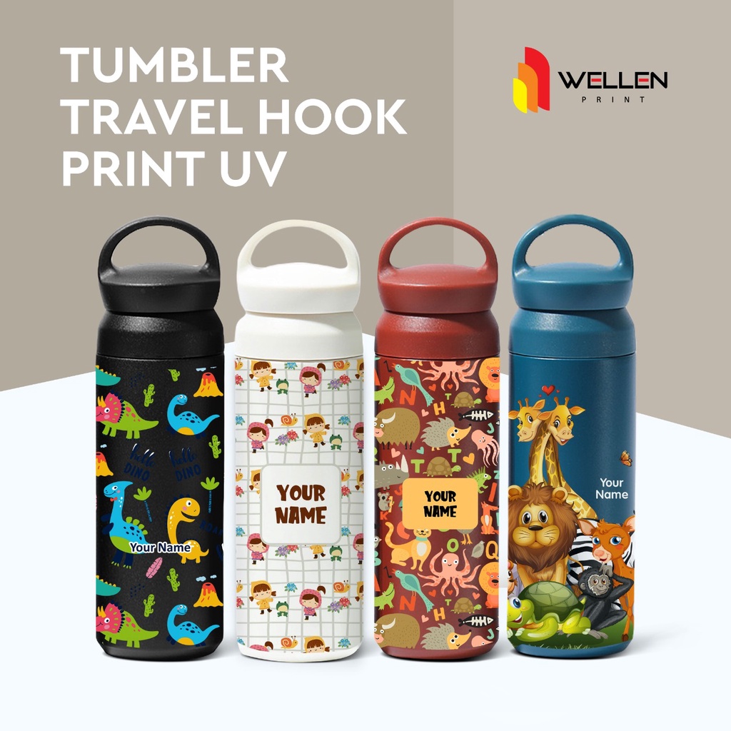 Jual Wellen Print Cetak Tumbler Travel Hook Print Uv Custom Nama