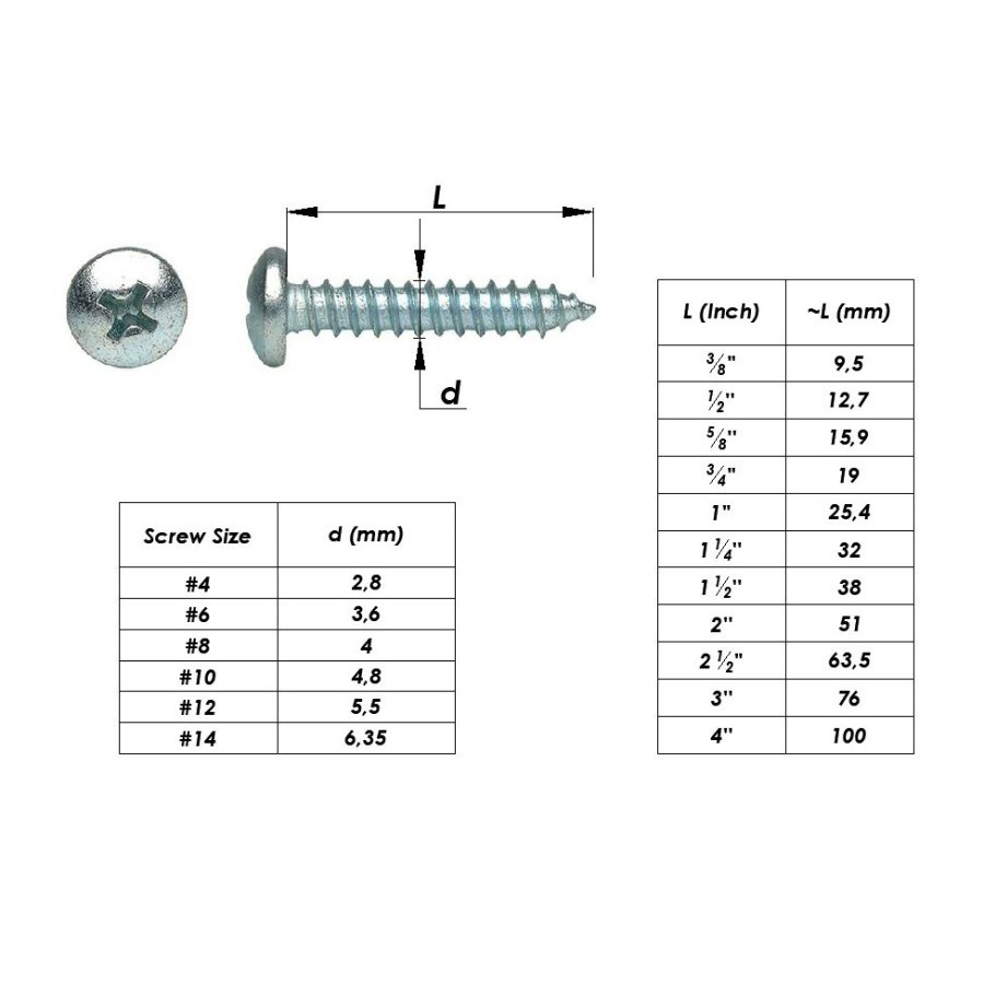 Jual 8x1 1 2 Skrup FH Sekrup FH Kepala Rata Sekrup Tapping Screw