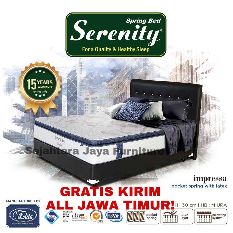 Jual Gratis Kirim Set Lengkap Springbed Elite Serenity Impressa