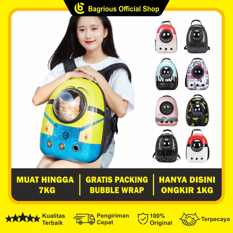 Jual Bagrious Pet Carrier Tas Ransel Kucing Astronot Transparan Murah