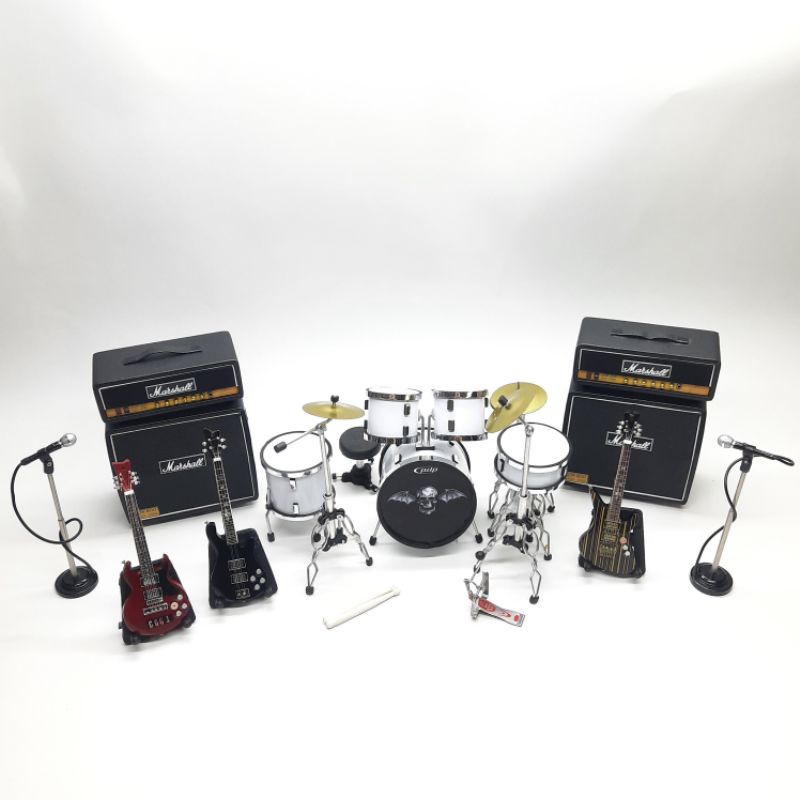 Jual Hiasan Rak Miniatur Drum Set A X Plus Gitar Aksesoris